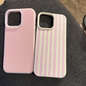 Pink and White Striped Phone Case